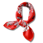 Foulard Cheveux avec Imprimé Floral Rouge
