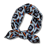 Foulard Carré Bleu Imprimé Géométrique