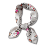 Foulard carré pour cheveux imprimé gris