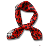 Foulard Cheveux Femme  Rouge et Noir Fleur