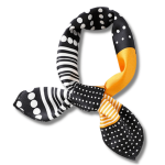 Foulard Cheveux Orange et Noir