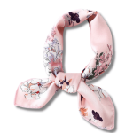 Foulard Cheveux Rose Fleuri