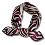 Foulard imprimer zebre noir blanc bordure rouge